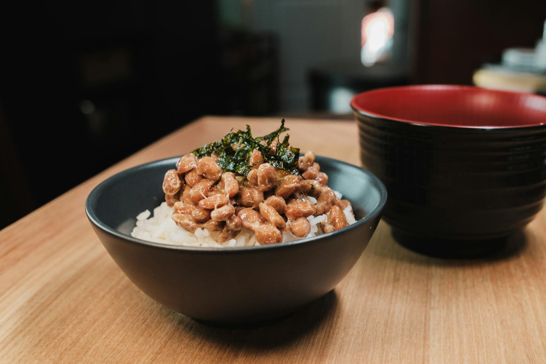 Natto — fermented soybeans, source of nattokinase enzyme
