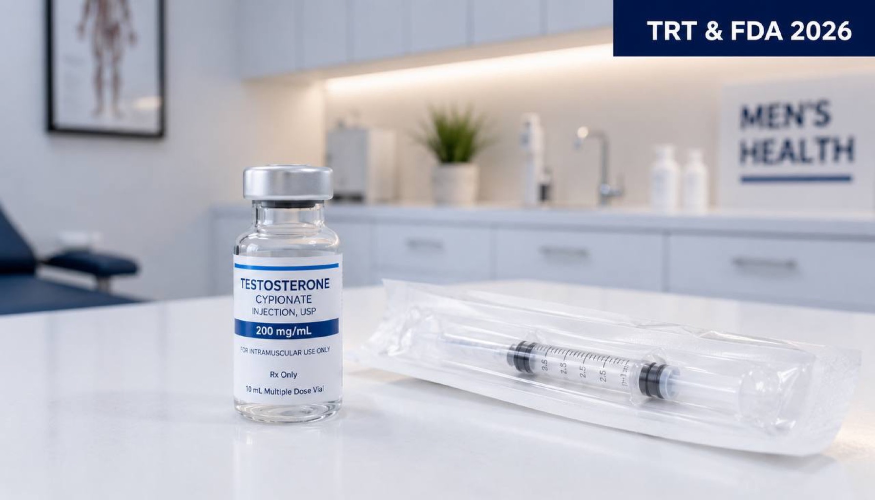 Testosterone vial and syringe — TRT and FDA regulatory developments 2026
