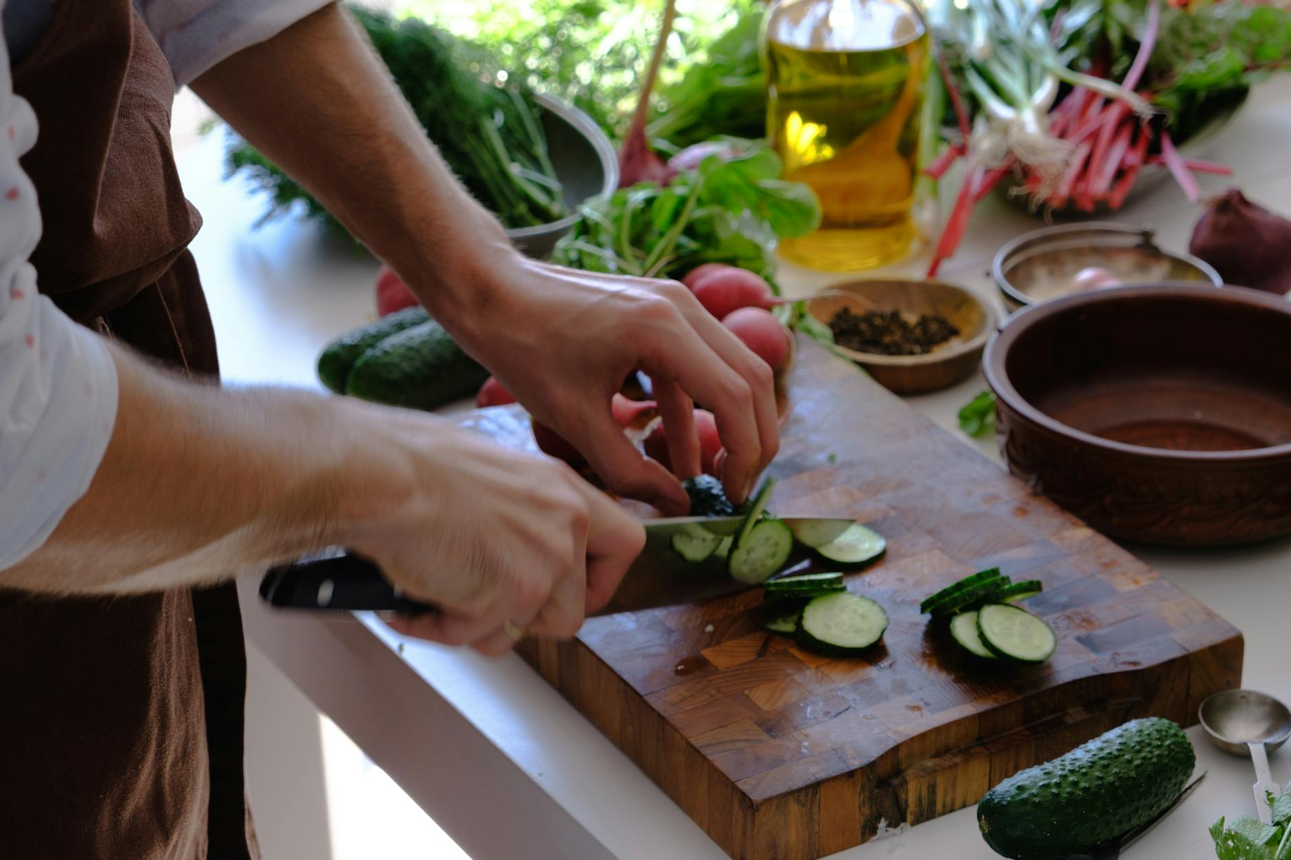 Whole food kitchen scene with vegetables — weight metabolic GLP-1